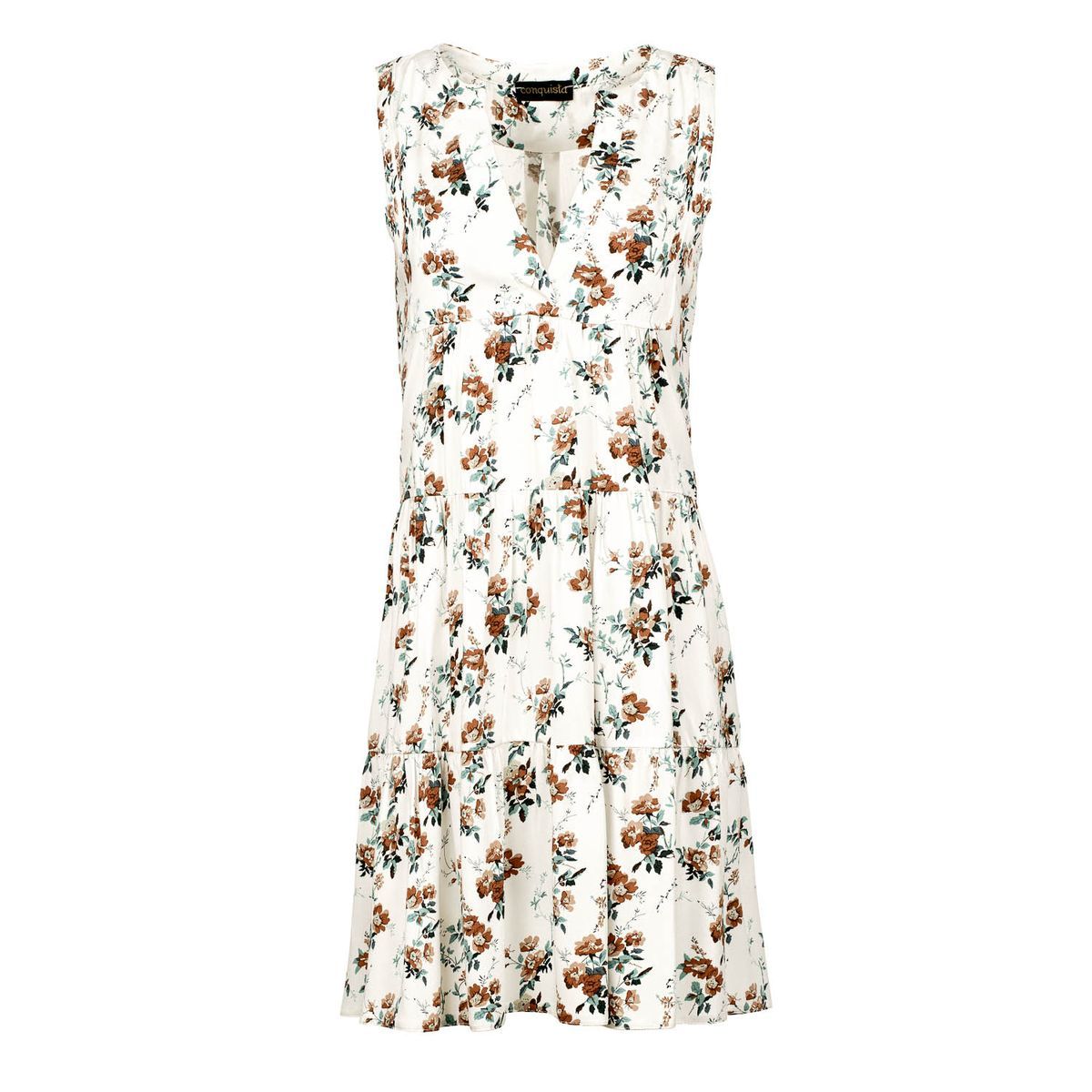 Gestuftes A-Linien-Minikleid mit Blumenmuster
