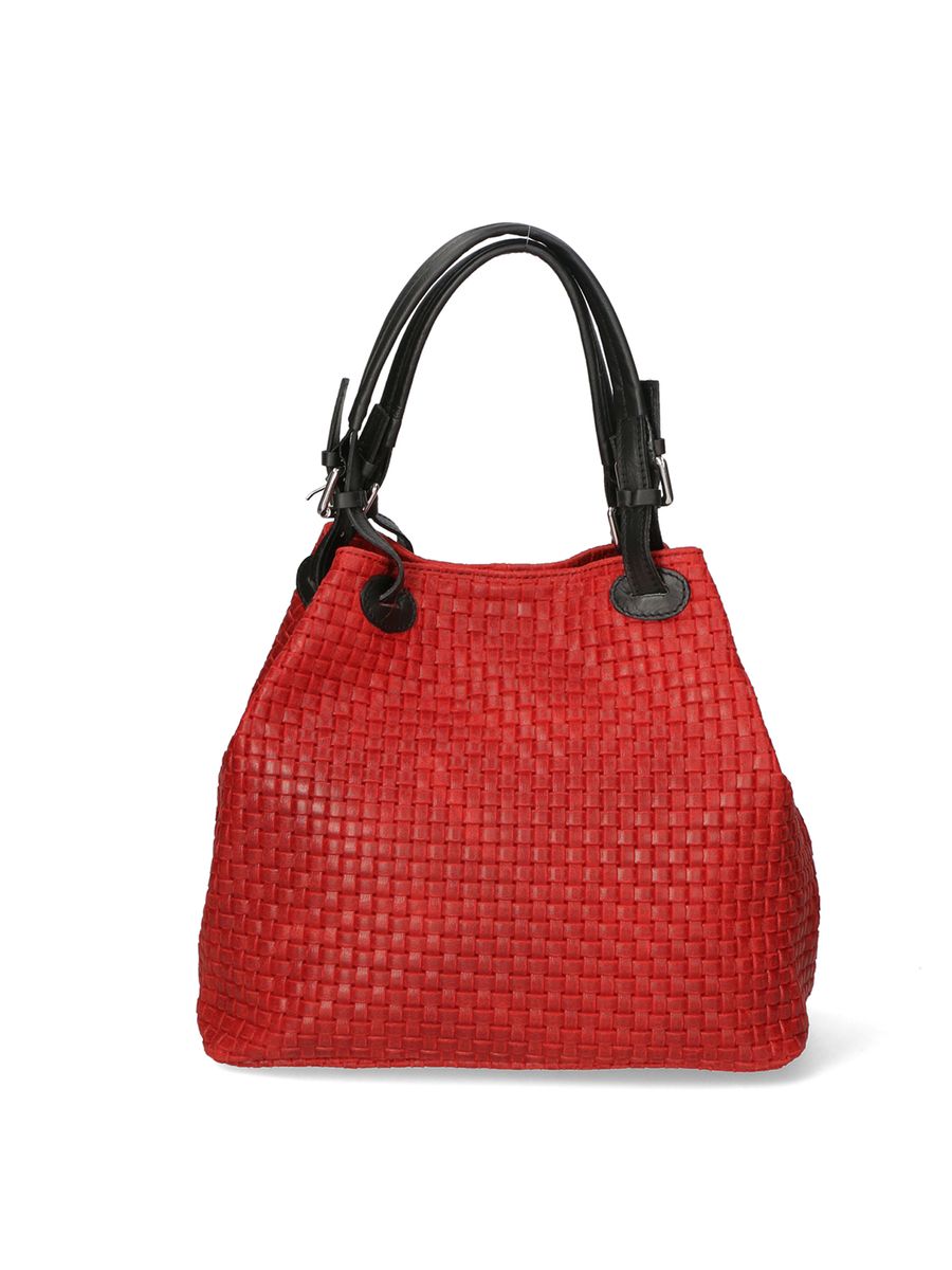 Handgeflochtene Wildleder-Shopper-Tasche