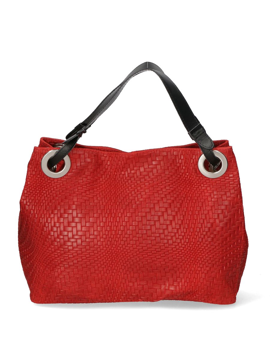 Handgeflochtene Wildleder-Shopper-Tasche