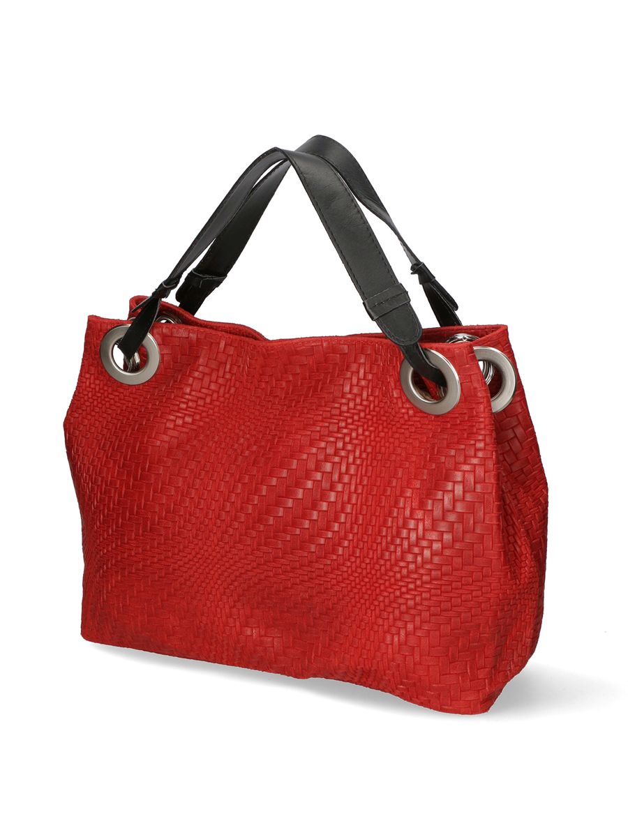 Handgeflochtene Wildleder-Shopper-Tasche