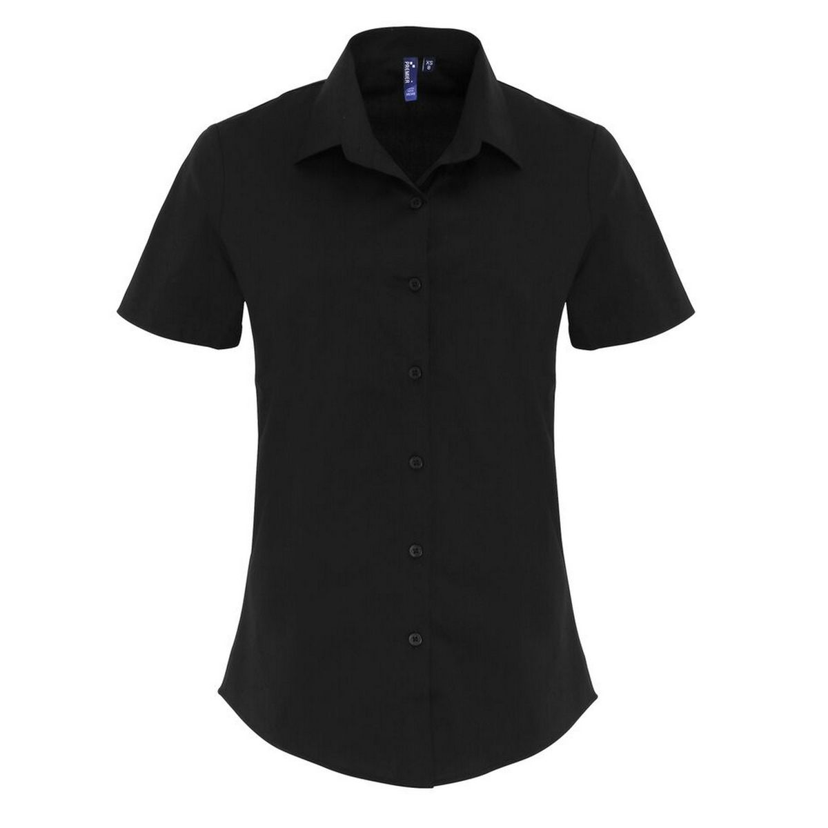 Kurzärmelige Popeline-Stretch-Bluse