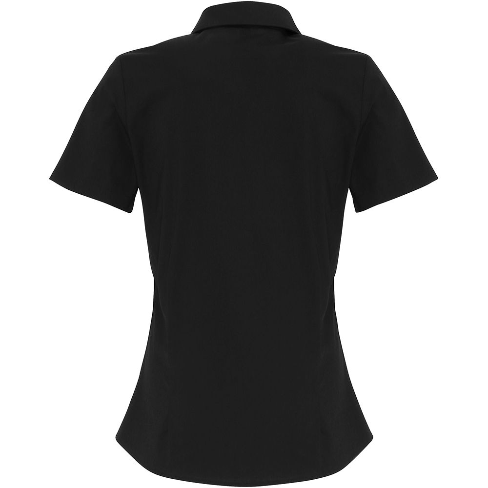 Kurzärmelige Popeline-Stretch-Bluse