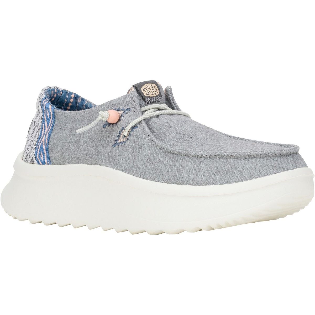 Chambray-Loafers mit Plateausohle