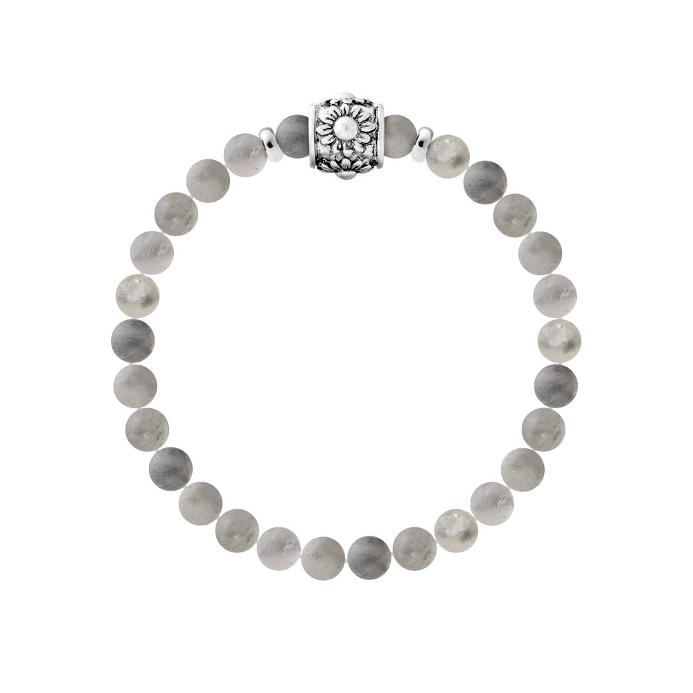 Perlenarmband aus Quarz und Silber