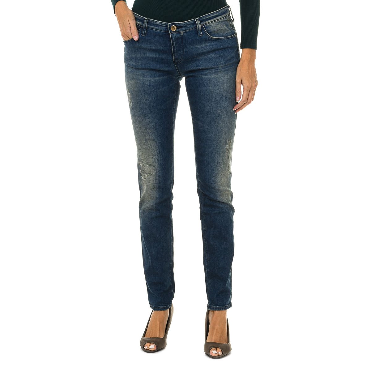 Skinny-Jeans mit Distressed-Effekt