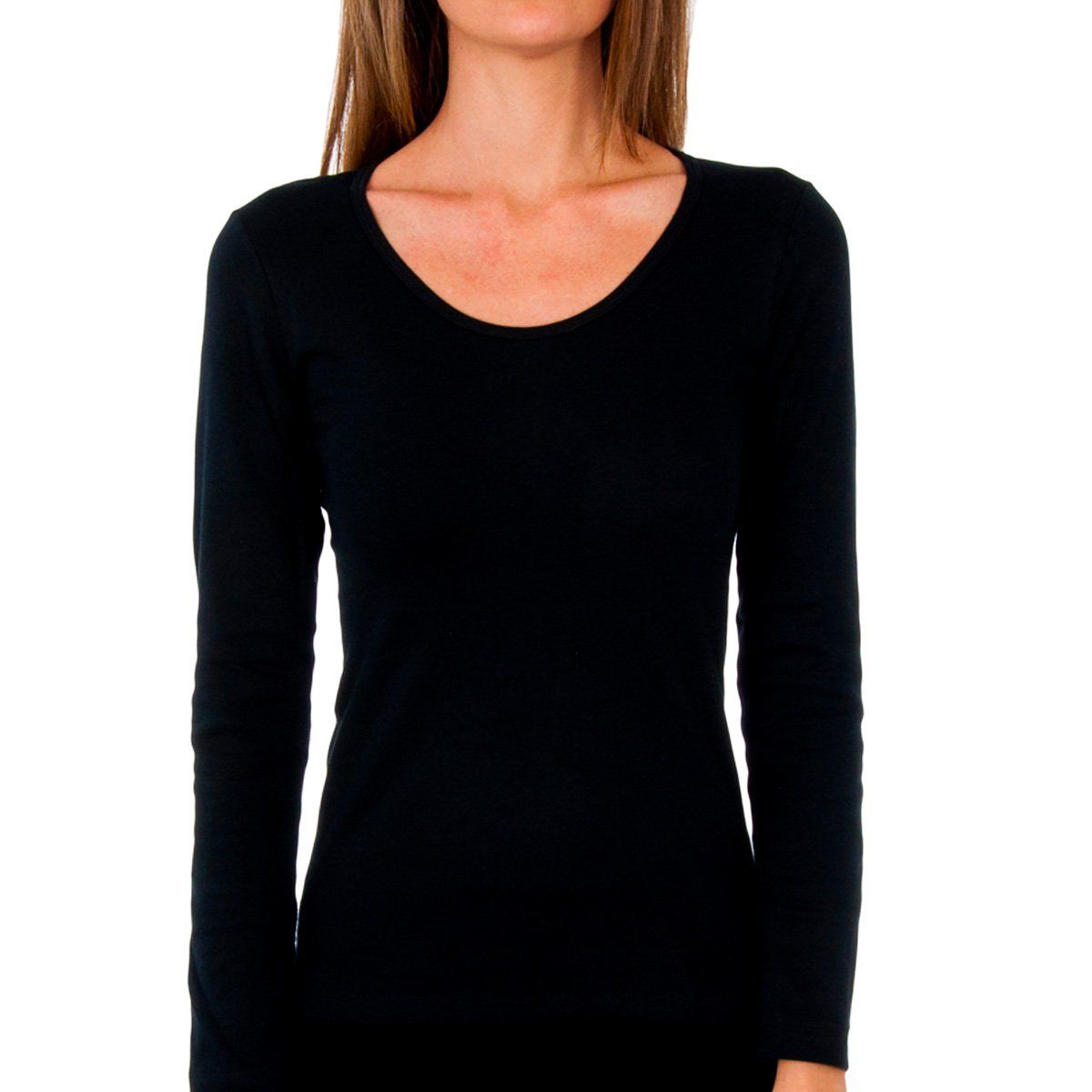 Nahtloses Langarmshirt mit Rundhalsausschnitt