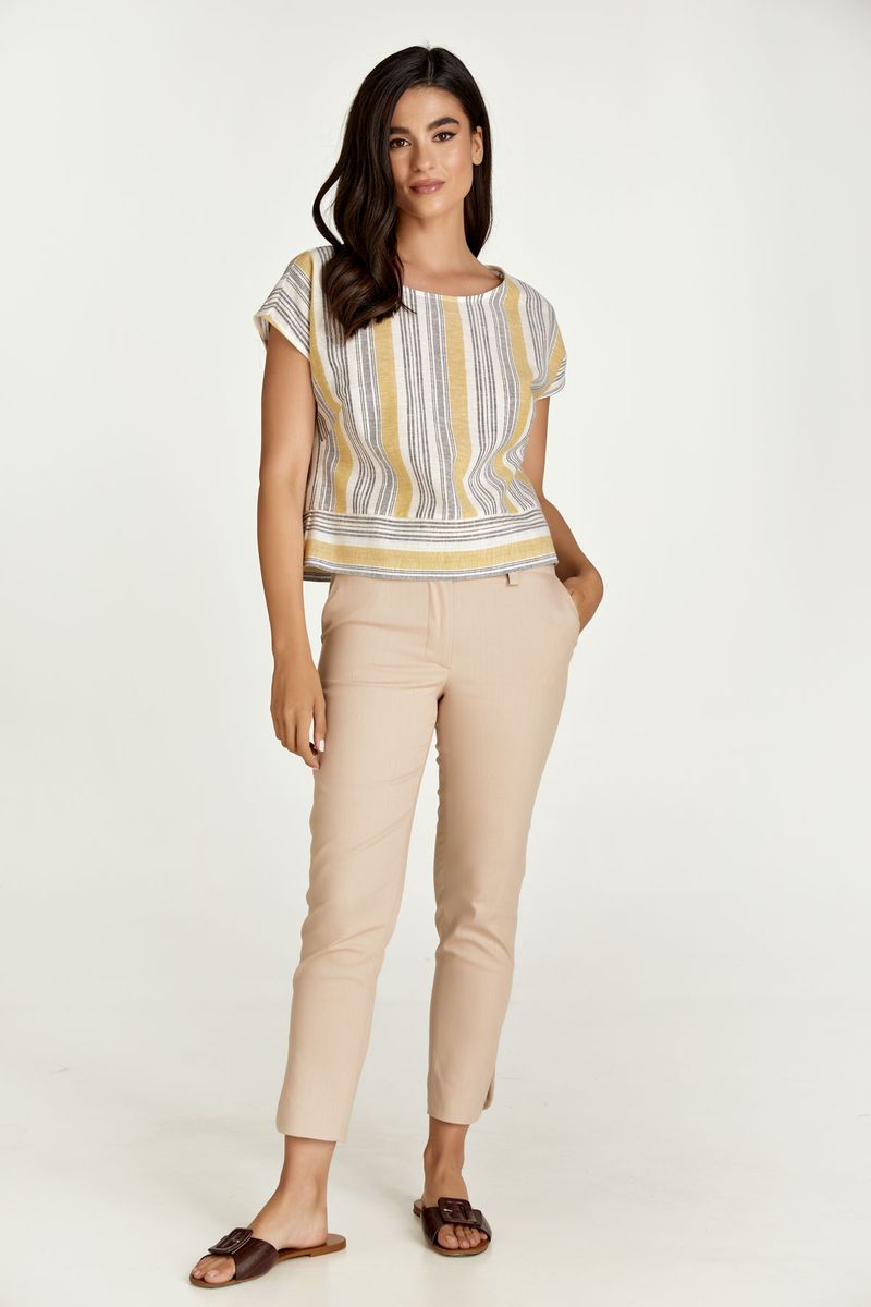 Cropped Hose aus Stretch-Denim