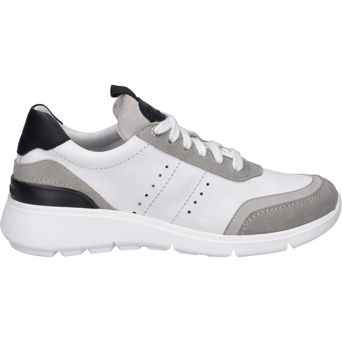 Leder Low-Top Sneaker mit Veloursleder