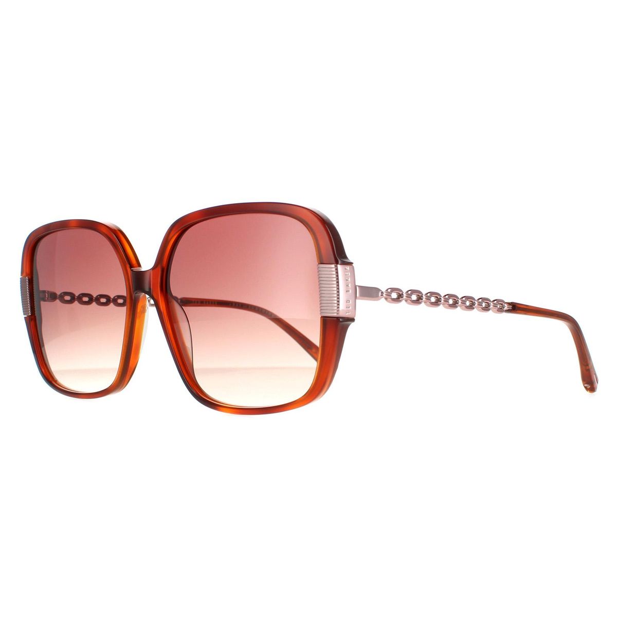 Quadratische Acetat-Sonnenbrille mit Kettendetail