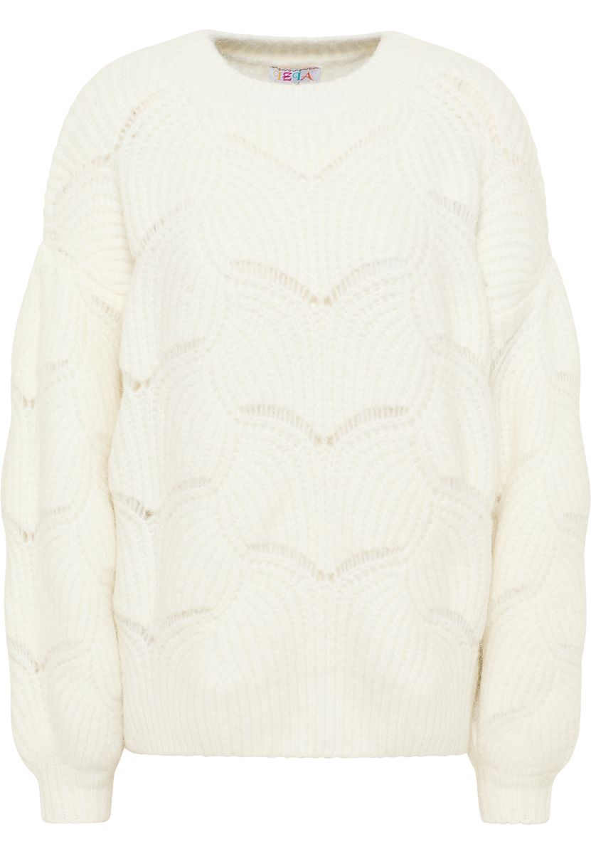 Strukturierter Oversize-Strickpullover mit Muschelmuster