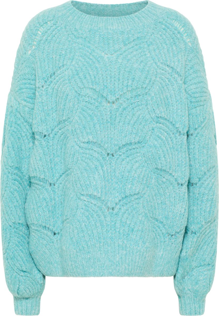 Strukturierter Oversize-Strickpullover mit Muschelmuster