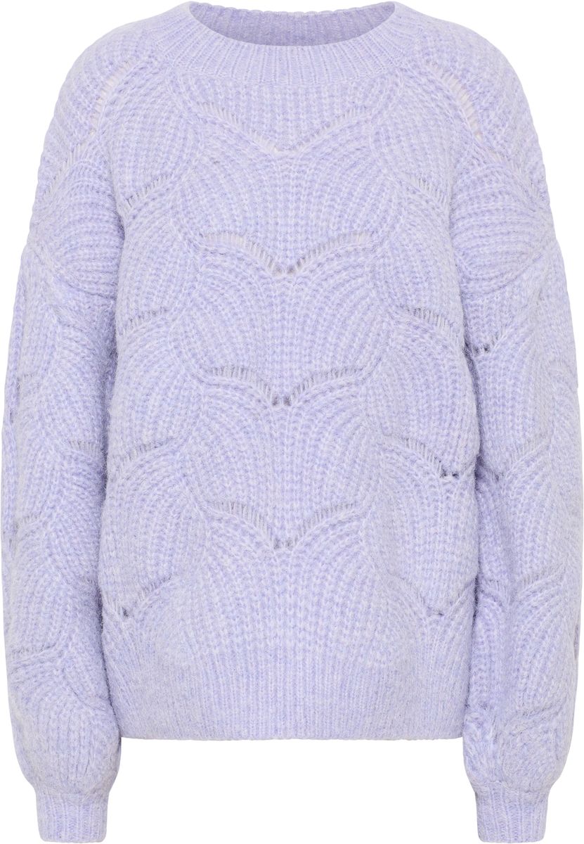 Strukturierter Oversize-Strickpullover mit Muschelmuster