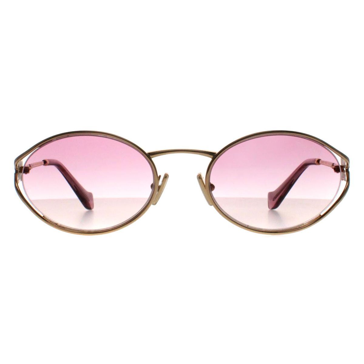 Ovale Metallrahmen-Sonnenbrille mit Farbverlauf