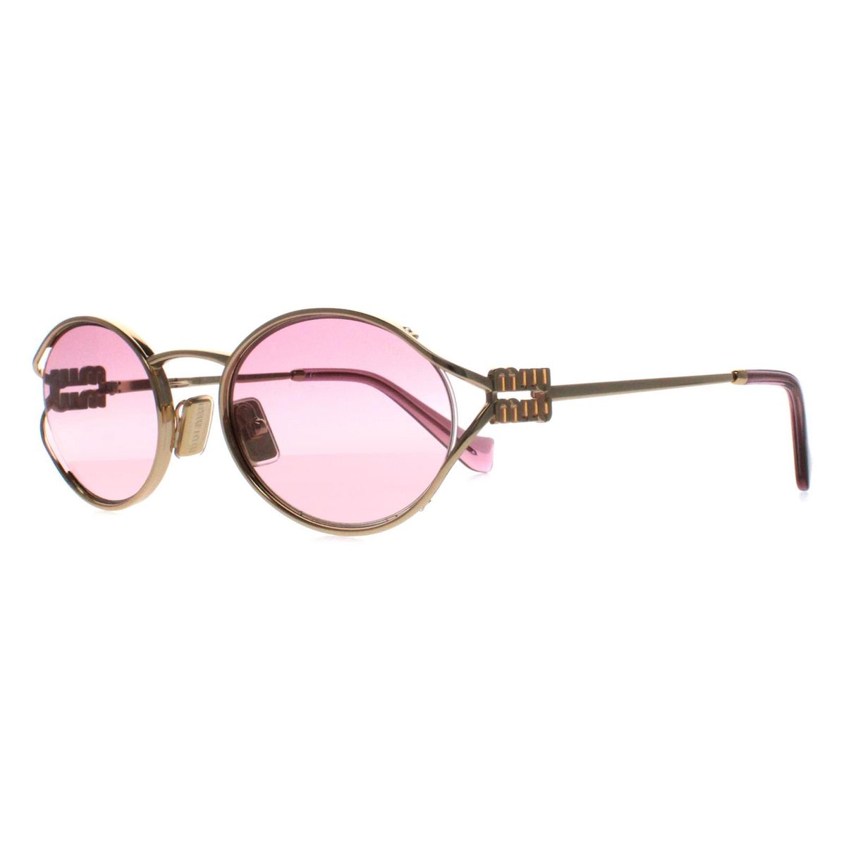 Ovale Metallrahmen-Sonnenbrille mit Farbverlauf