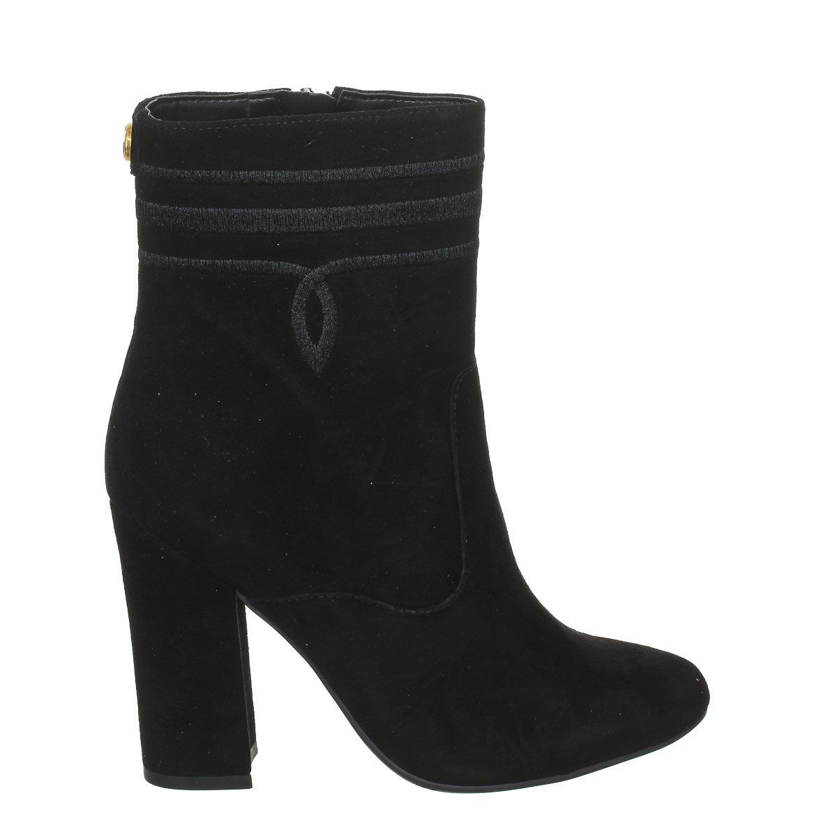 Stiefeletten mit Blockabsatz und runder Kappe