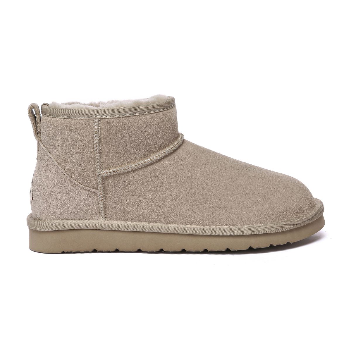 Ultra Mini-Wildlederstiefel mit Lammfell