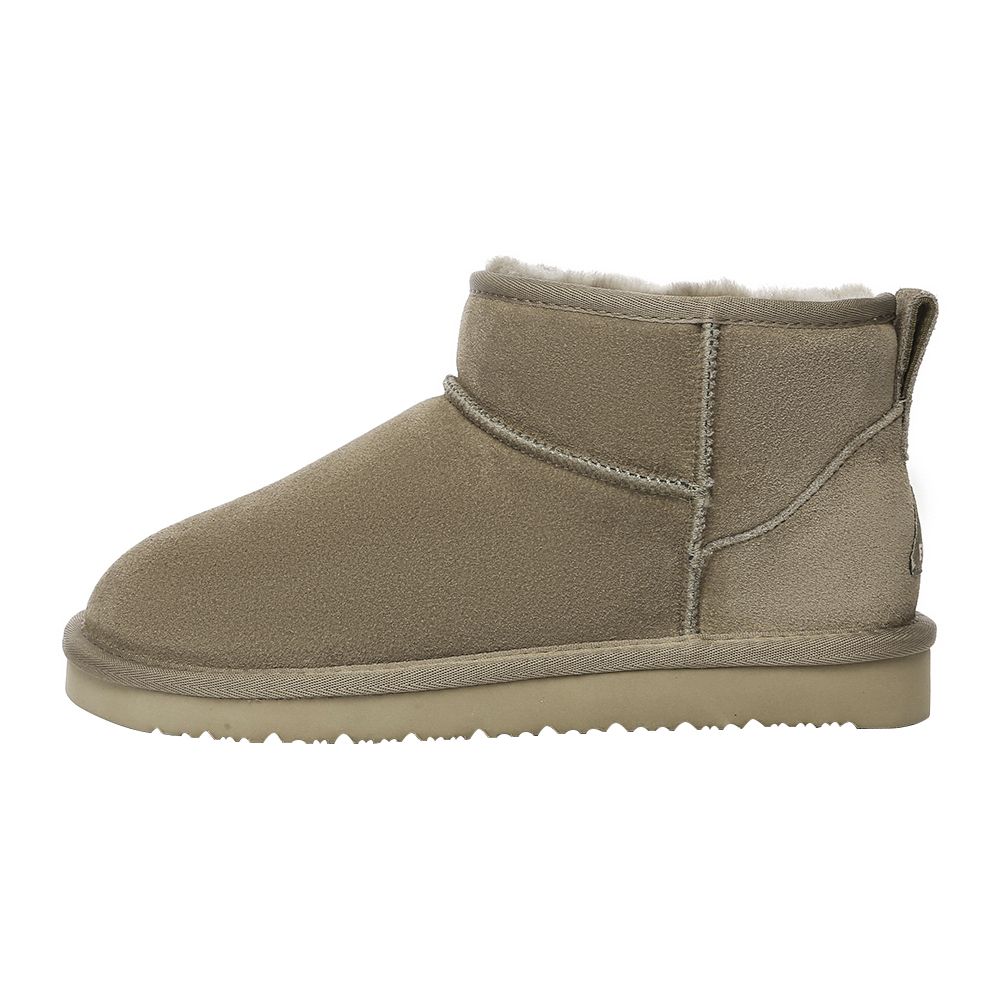 Ultra Mini-Wildlederstiefel mit Lammfell