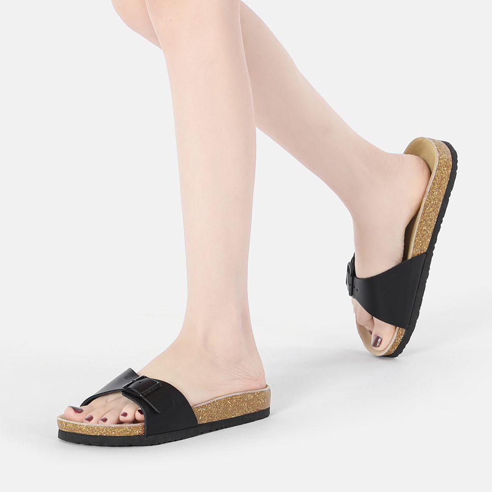 Verstellbare Einriemen-Sandalen aus Leder