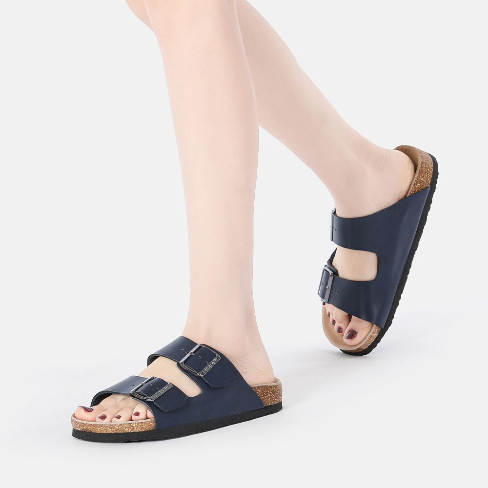 Leder-Sandalen mit Doppel-Schnalle