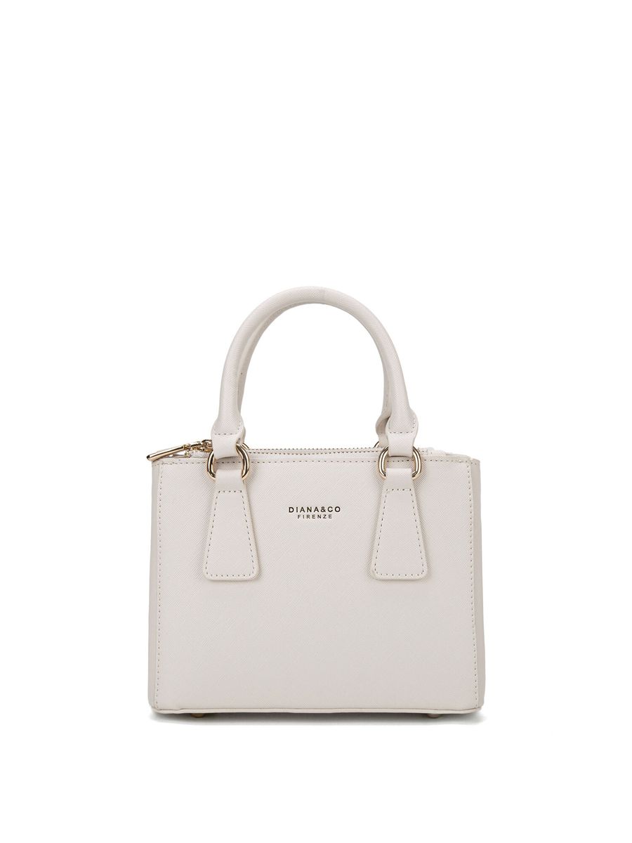 Strukturierte Mini-Handtasche mit Griff