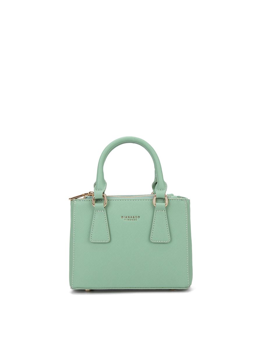 Strukturierte Mini-Handtasche mit Griff