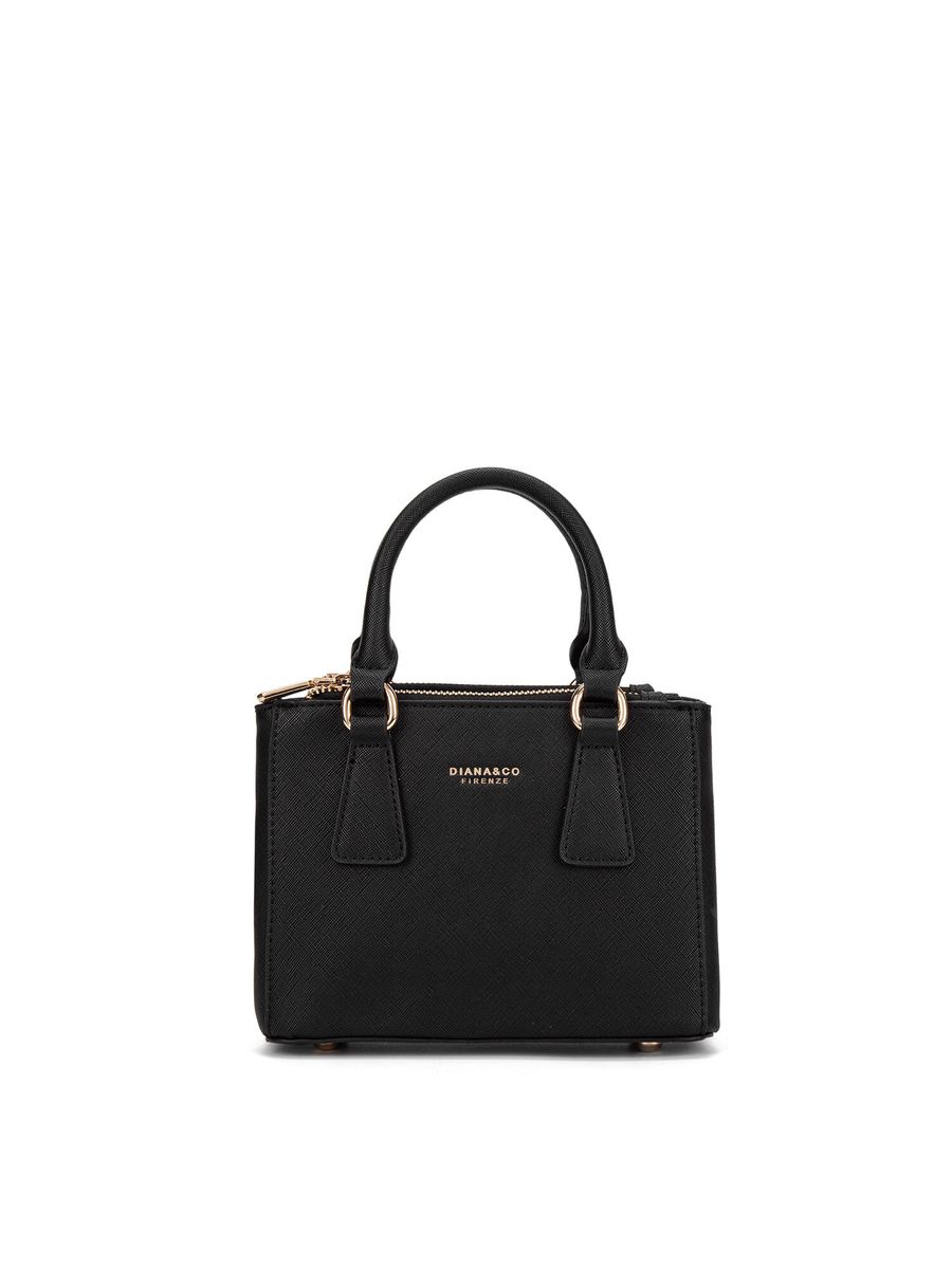 Strukturierte Mini-Handtasche mit Griff