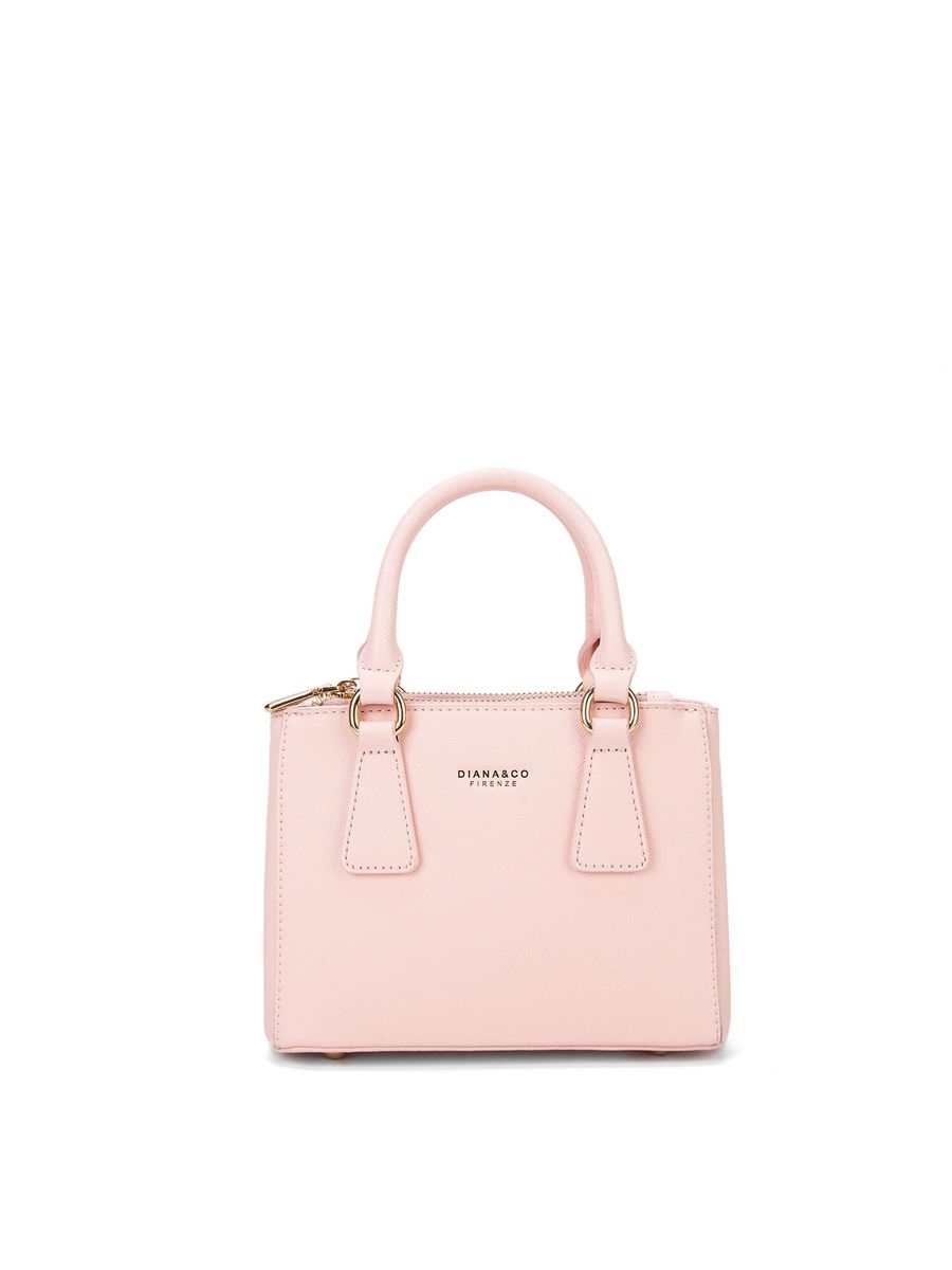 Strukturierte Mini-Handtasche mit Griff