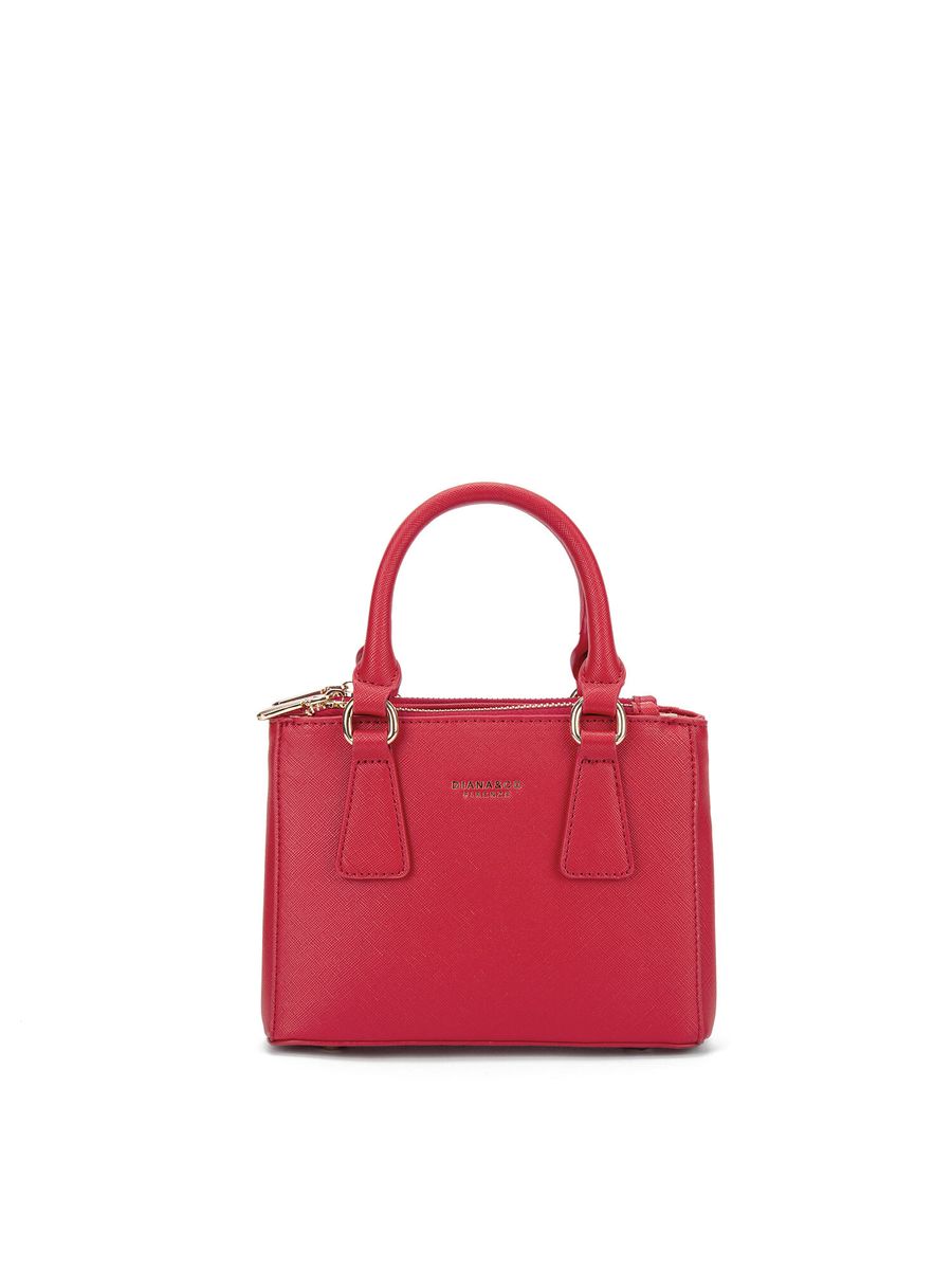 Strukturierte Mini-Handtasche mit Griff