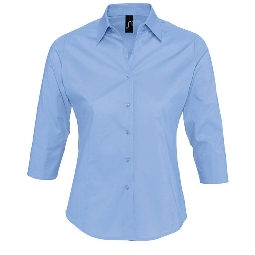Taillierte Stretch-Bluse mit 3/4-Ärmeln