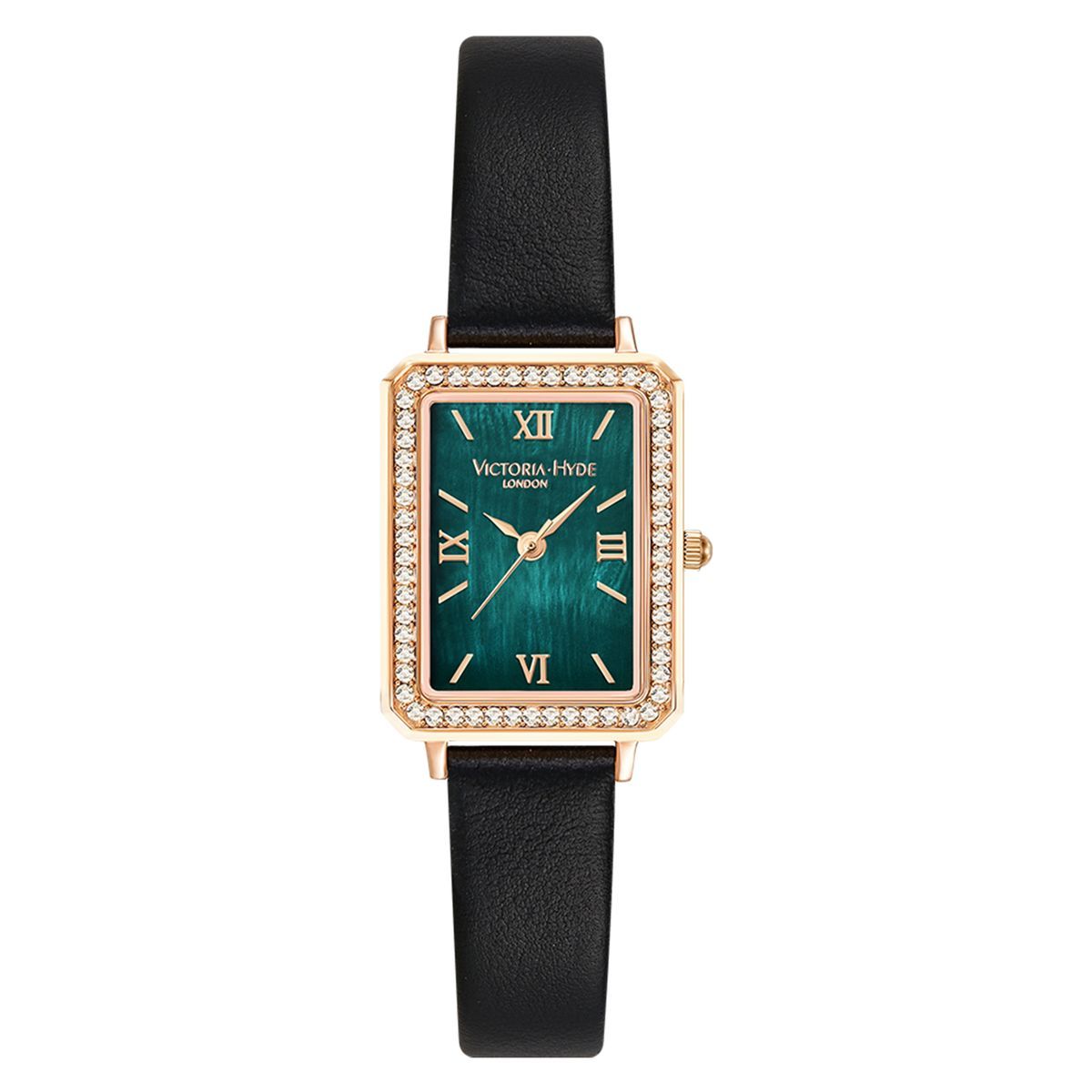 Elegante rechteckige Uhr mit Kristallen