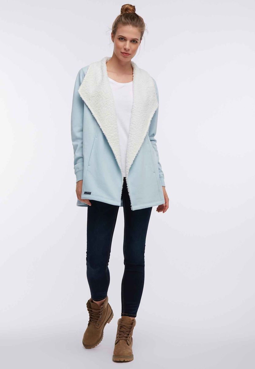 Kuschelige Sweatjacke mit Teddykragen