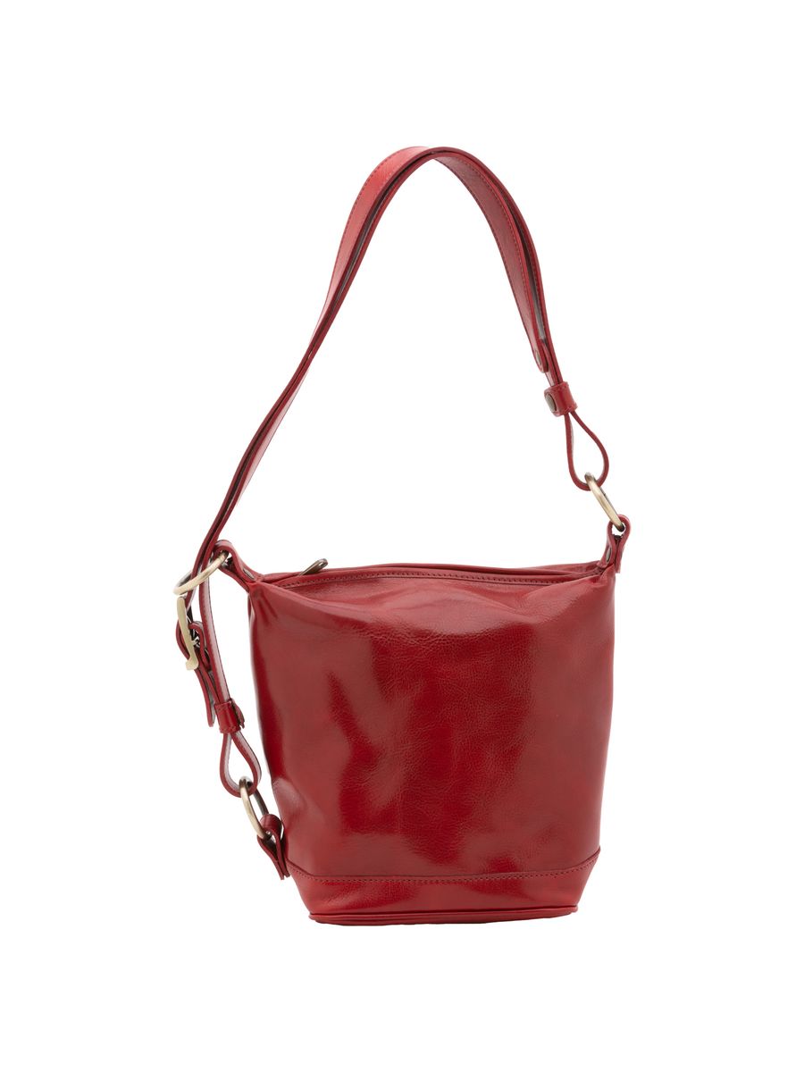 Klassische Leder-Beuteltasche mit Kordelzug