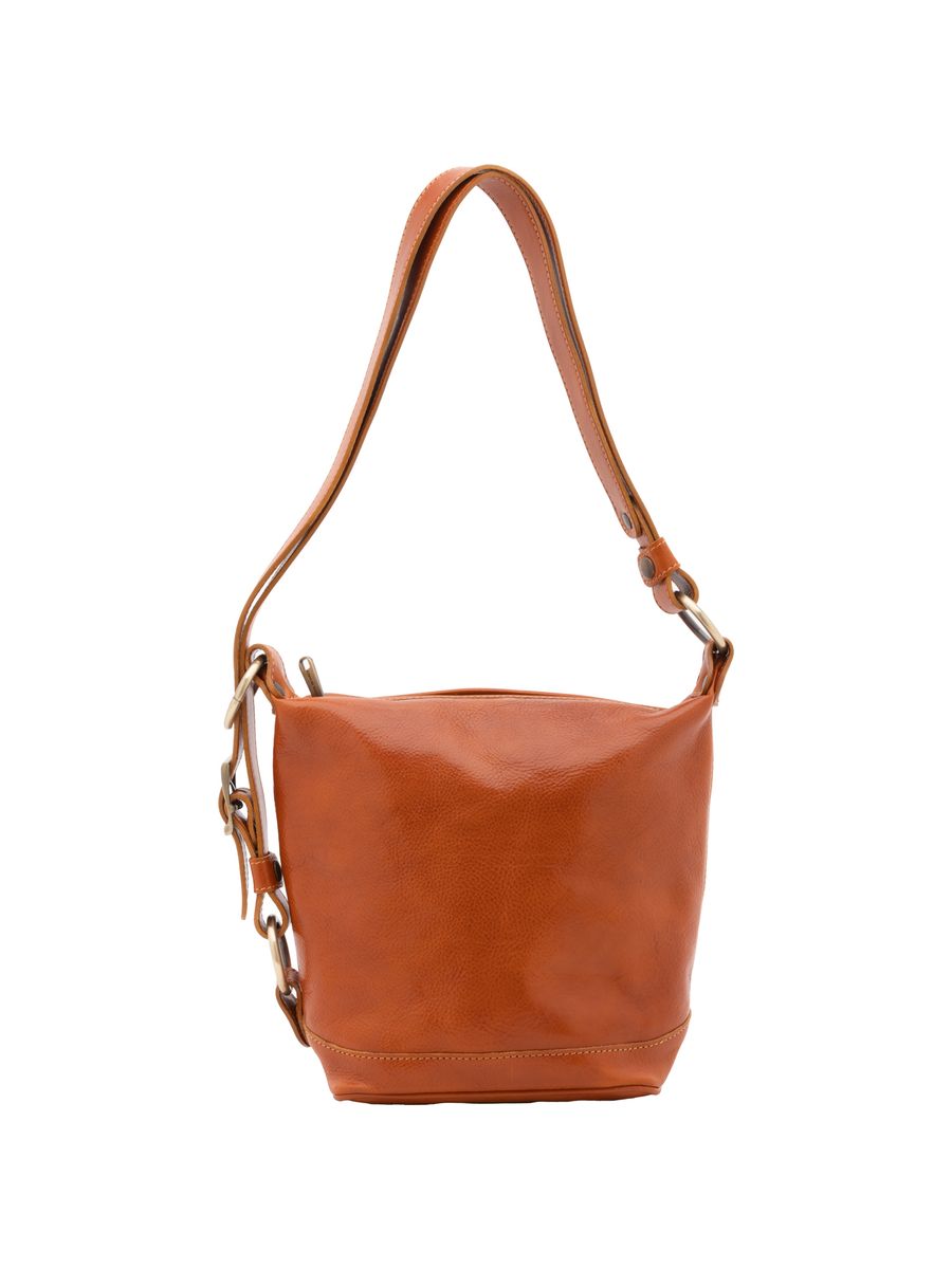 Klassische Leder-Beuteltasche mit Kordelzug