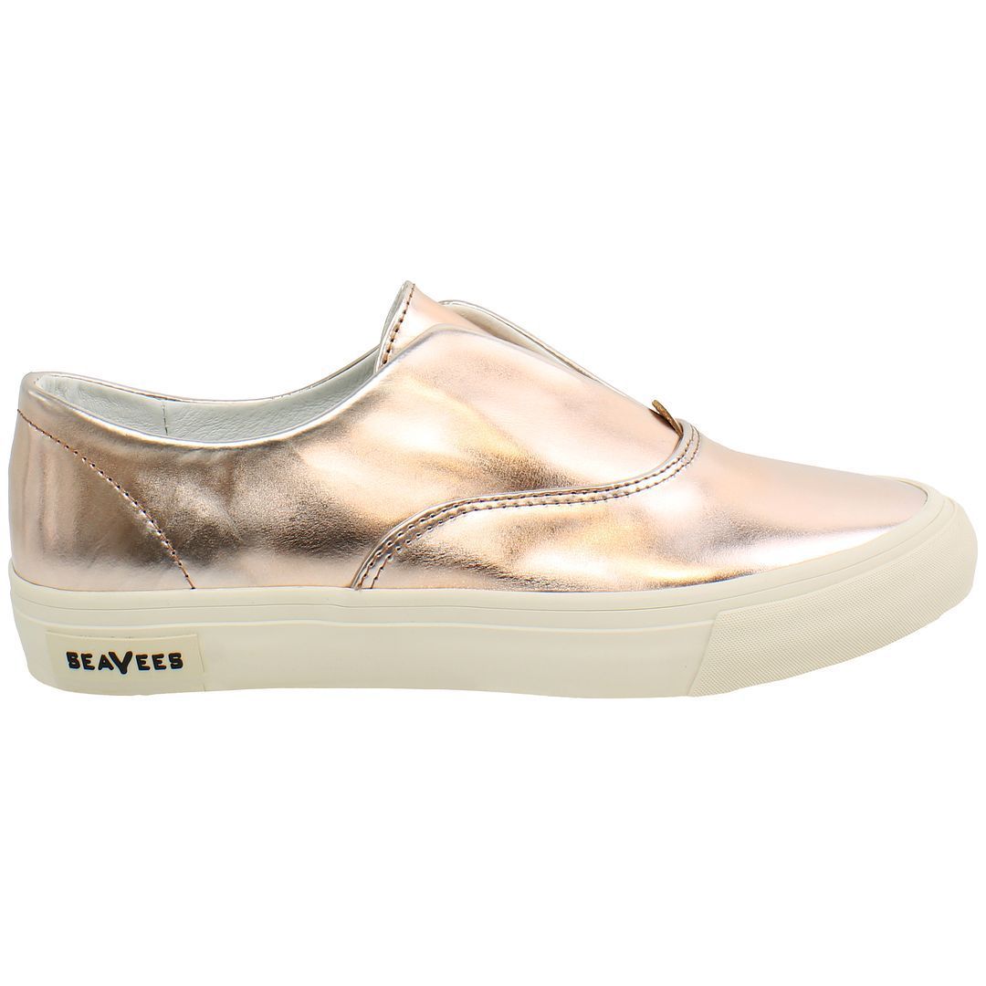 Metallic-Leder Slip-On Sneaker