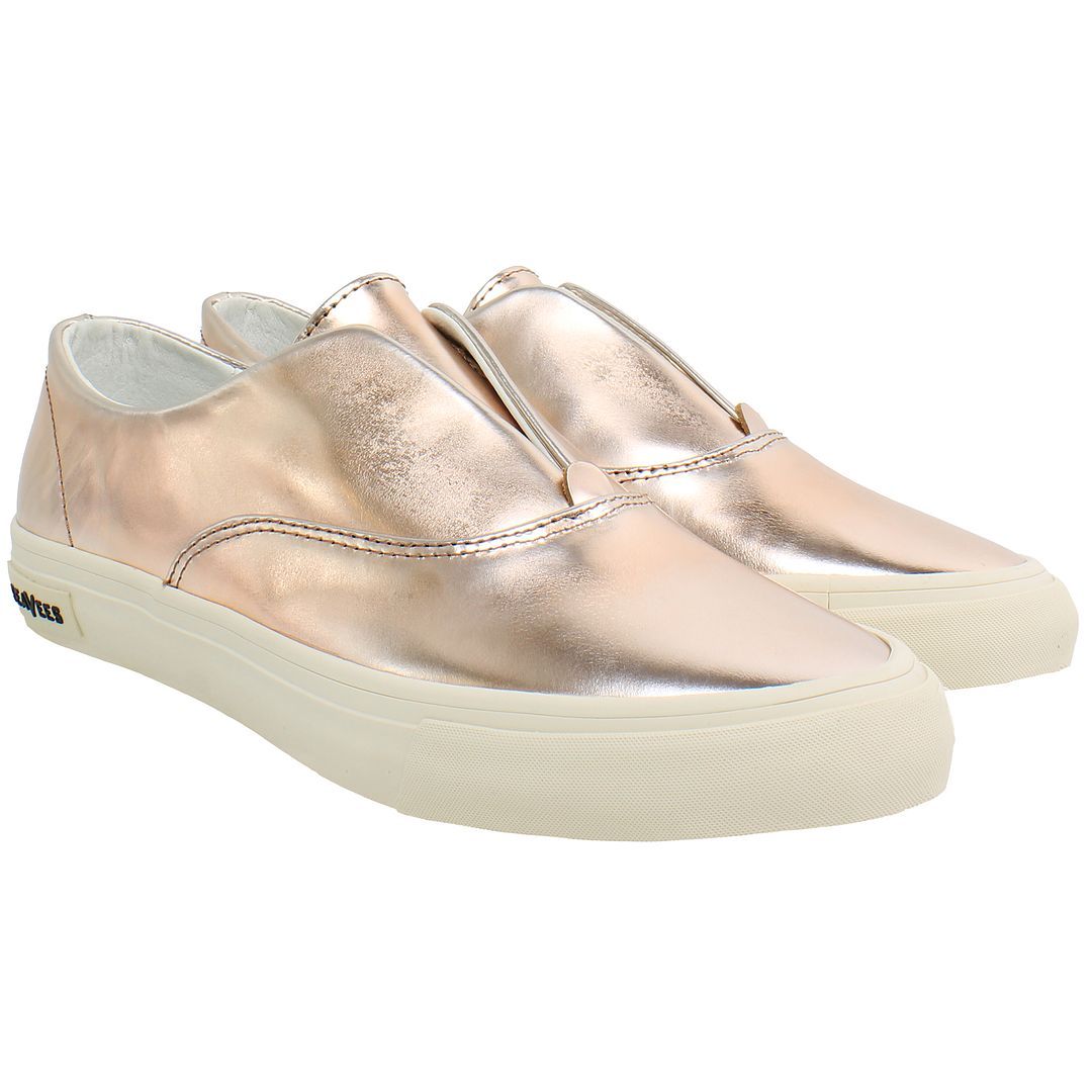 Metallic-Leder Slip-On Sneaker