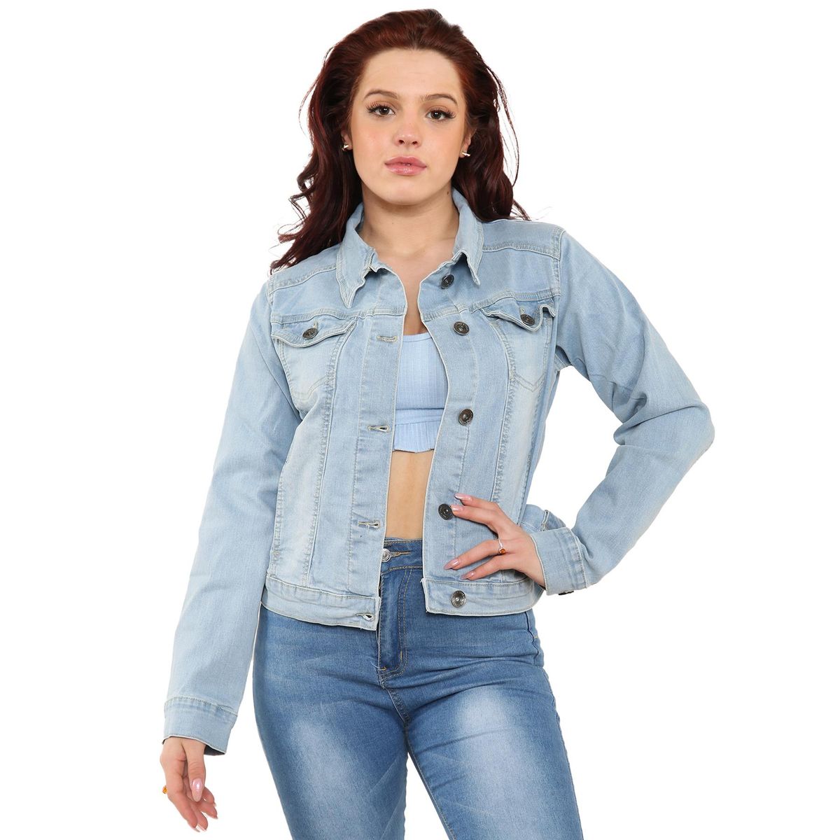 Klassische Stretch-Denim Trucker-Jacke