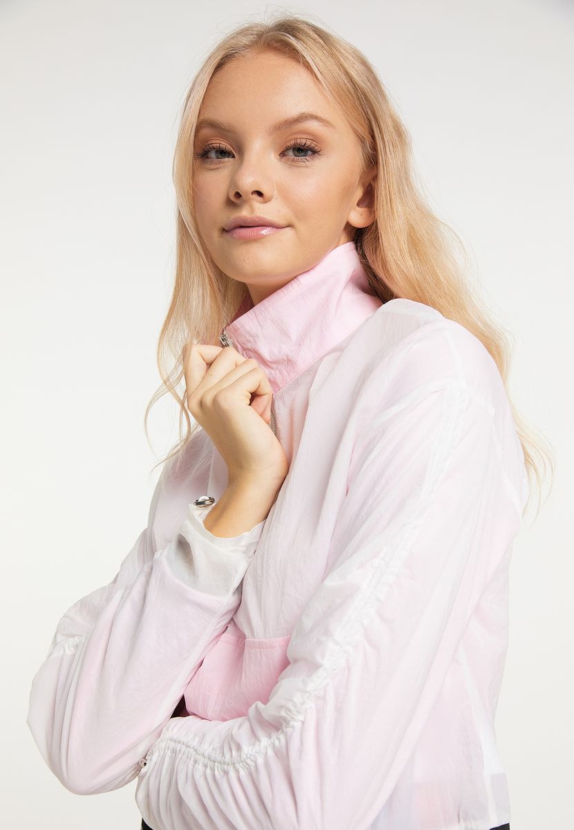 Cropped Transparente Half-Zip Windjacke