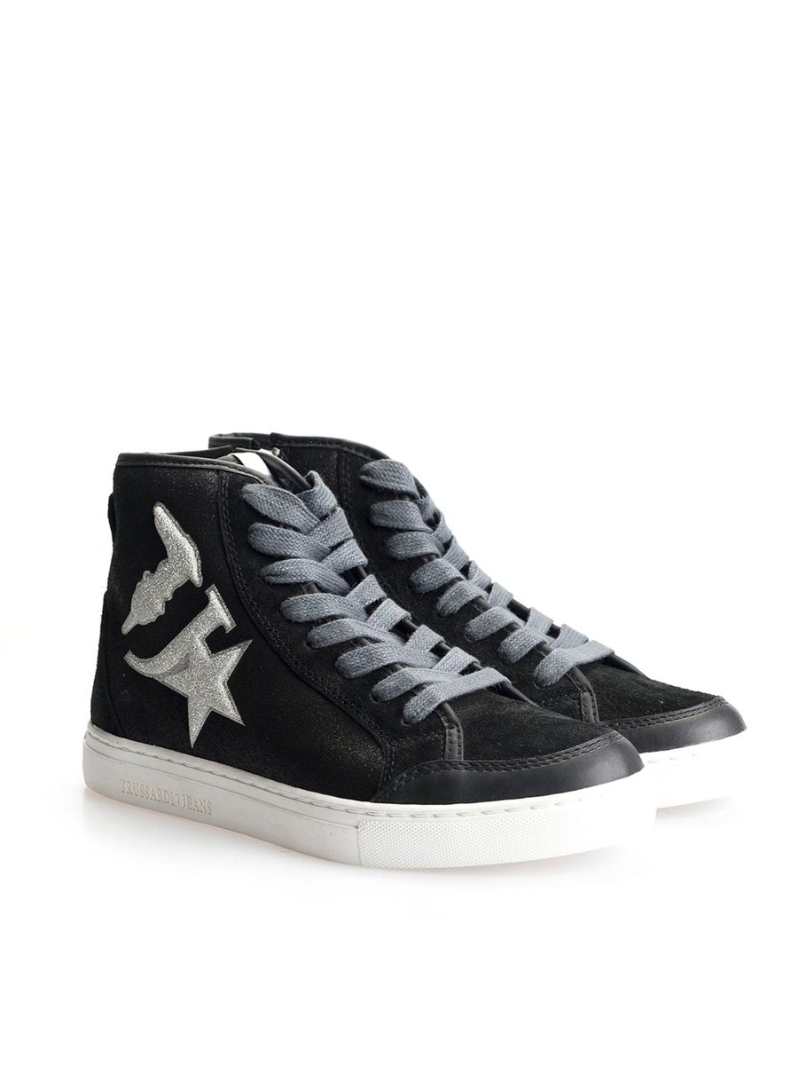 Schimmernde High-Top-Sneaker mit Stern