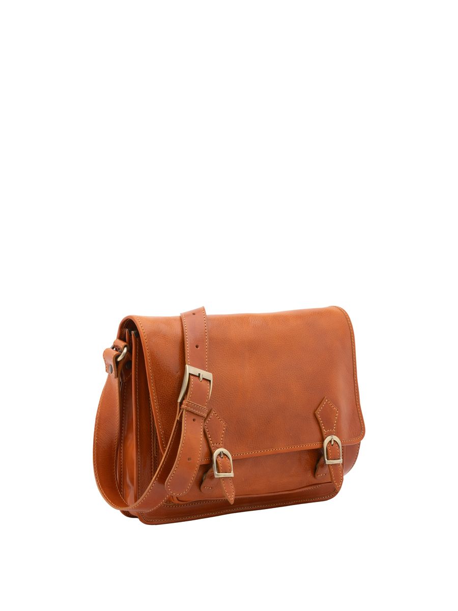 Klassische Leder-Satchel-Umhängetasche