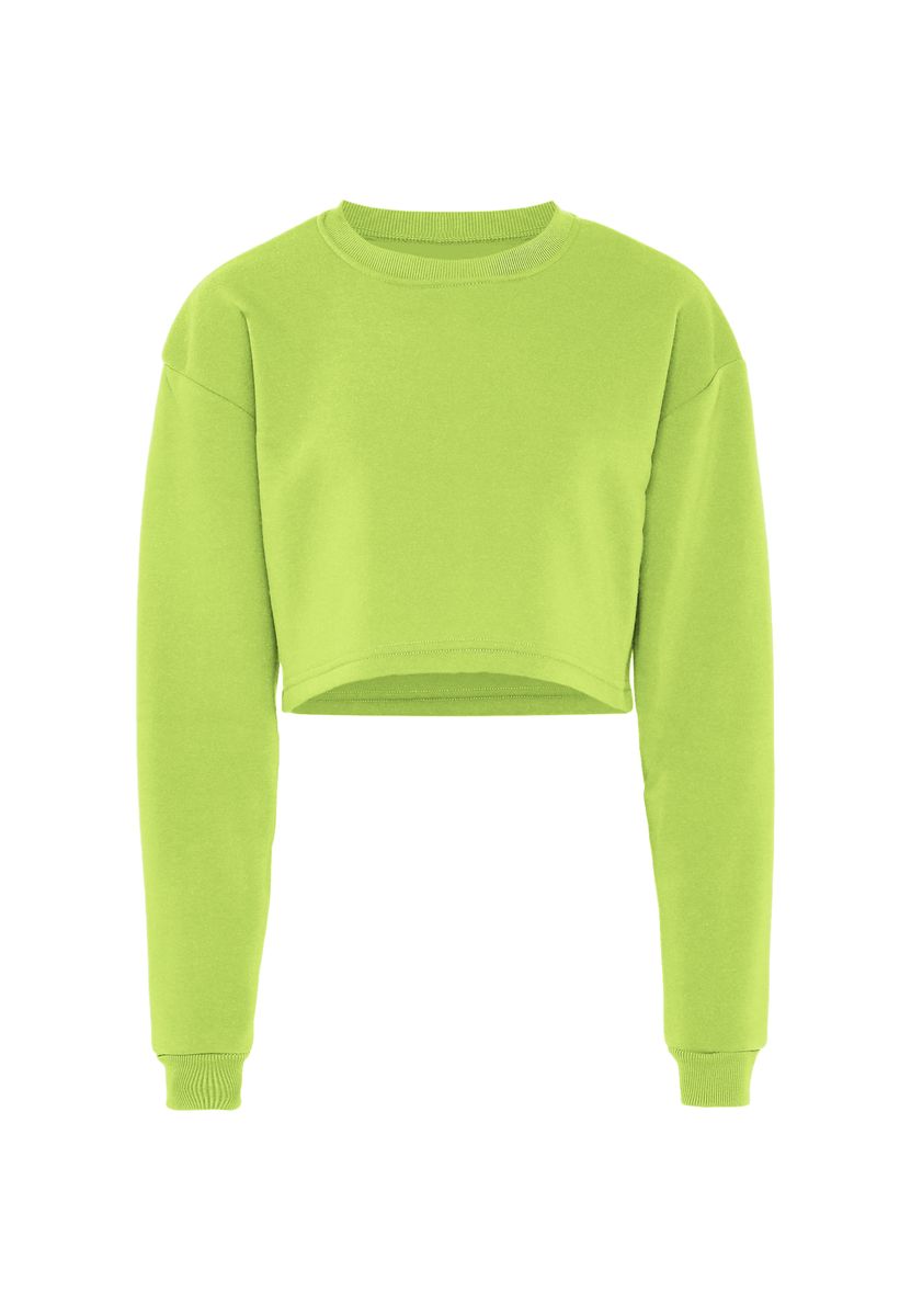 Lockeres Cropped-Sweatshirt mit Rundhalsausschnitt
