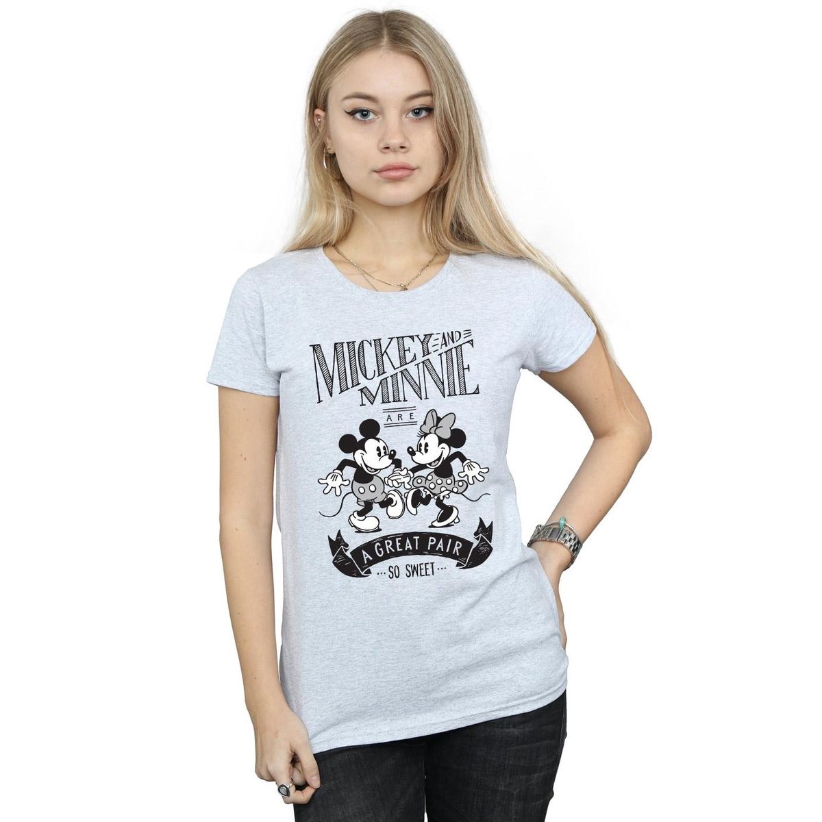 Mickey und Minnie Grafik-T-Shirt