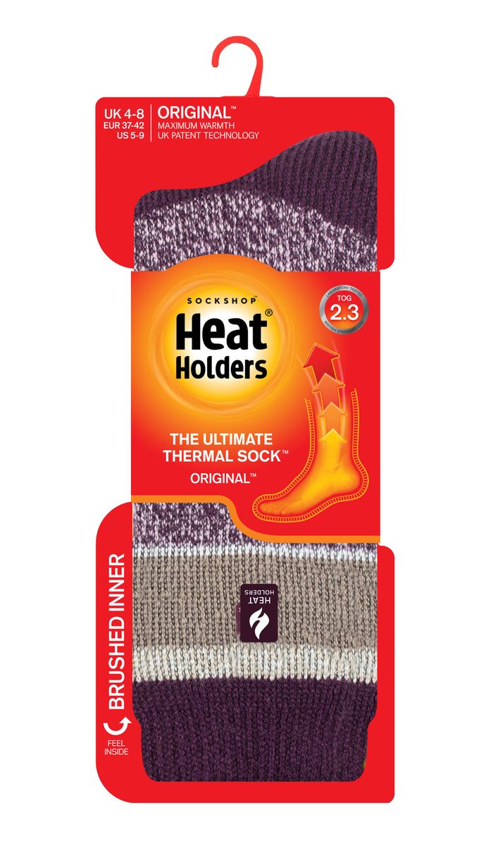 Dicke gestreifte Thermo-Stricksocken