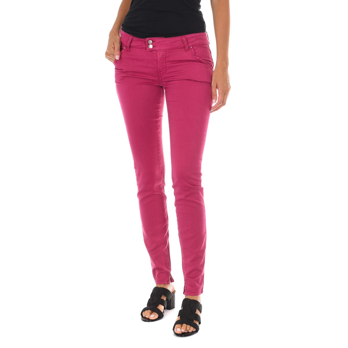 Skinny-Hose mit Chino-Taschen und niedrigem Bund