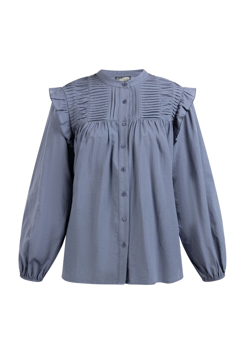 Vintage-Inspirierte Baumwollbluse mit Rüschen