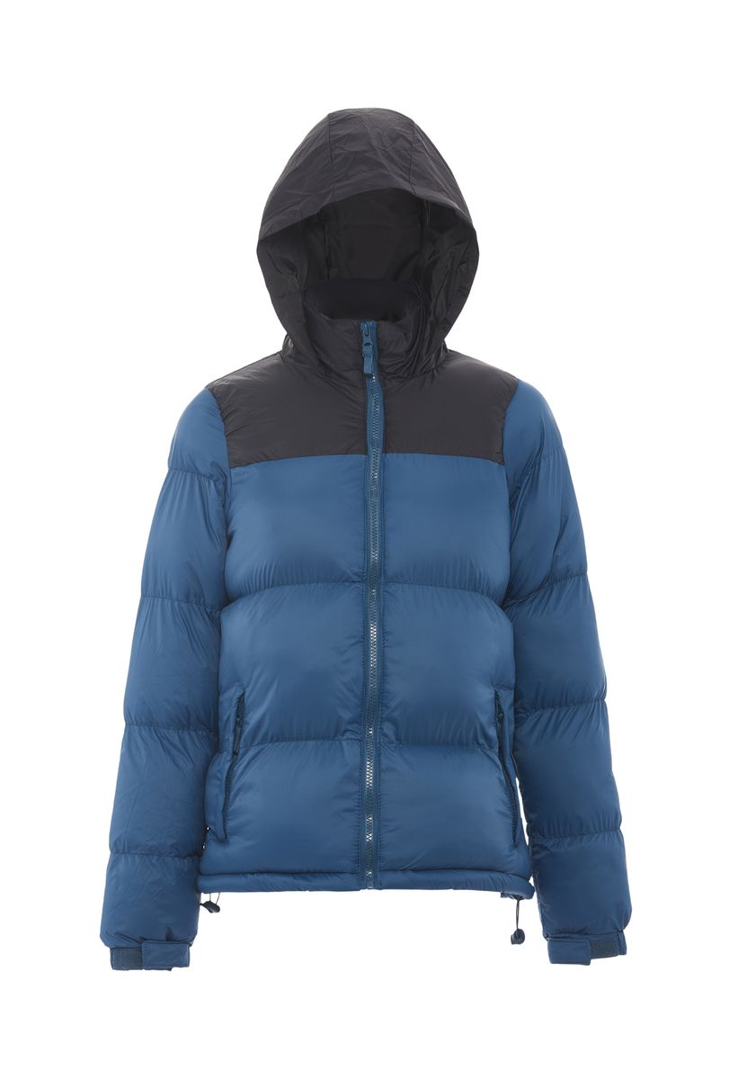 Wattierte Bicolor-Pufferjacke mit Kapuze