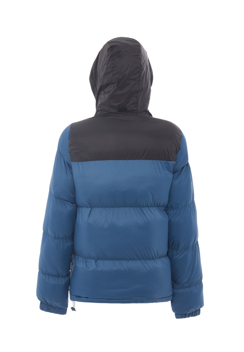 Wattierte Bicolor-Pufferjacke mit Kapuze