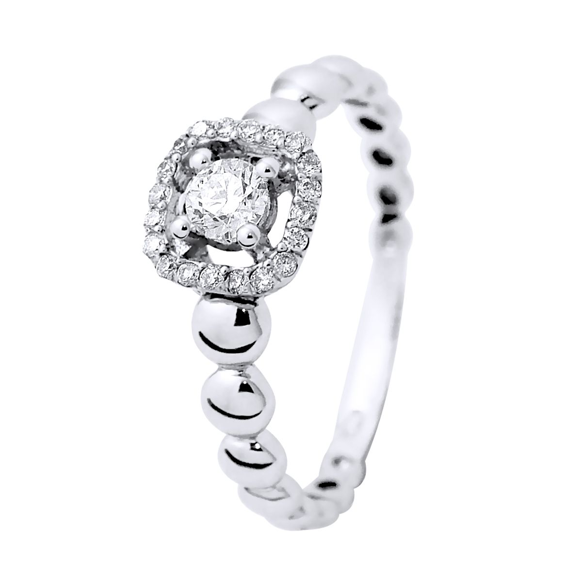 Diamant Solitärring mit Halo-Fassung