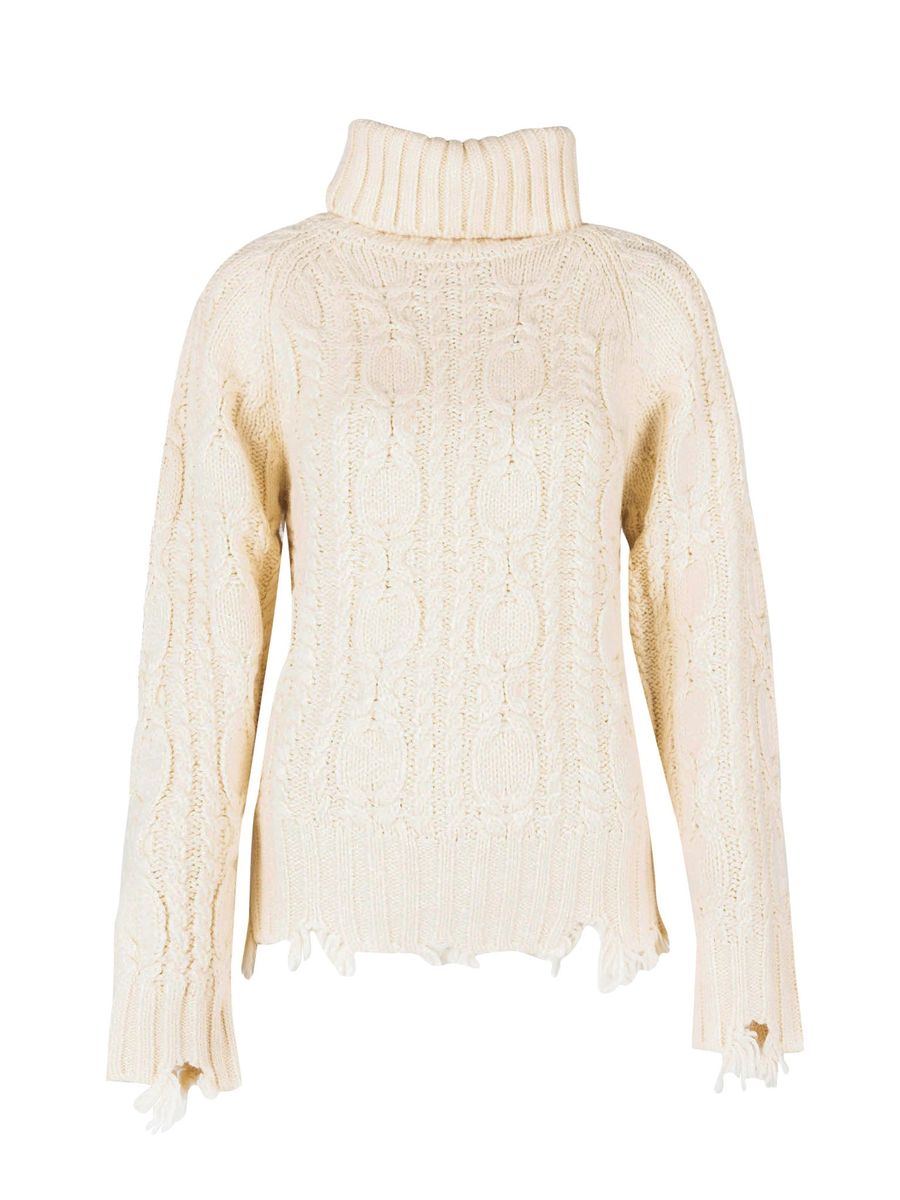 Übergroßer Grobstrick-Rollkragenpullover