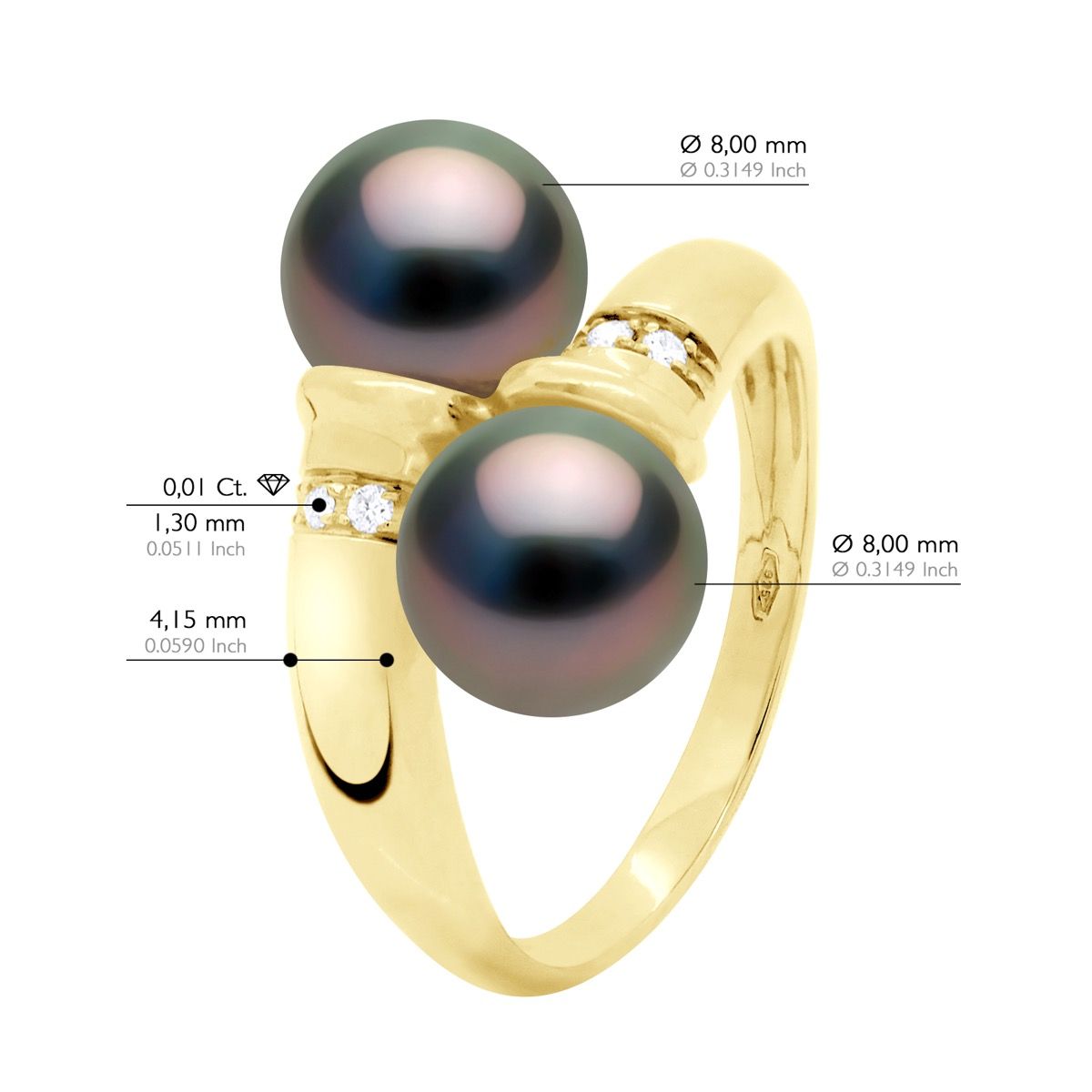 Eleganter You & Me Perlenring