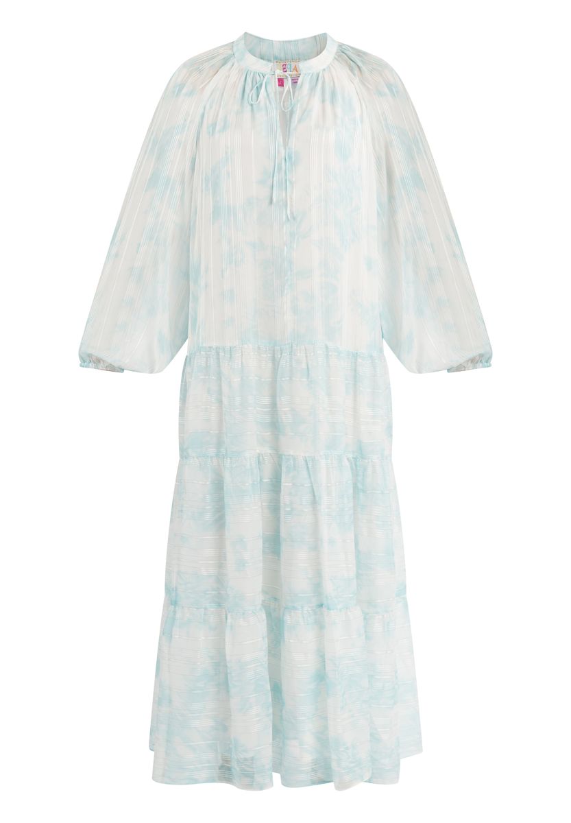 Luftiges Batik-Maxikleid mit Stufen